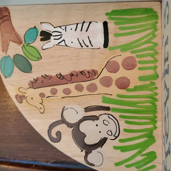 Hand Painted "Jungle Theme" Wooden Bookends - Personalized "Kevins' Books" - Picture 9 of 11